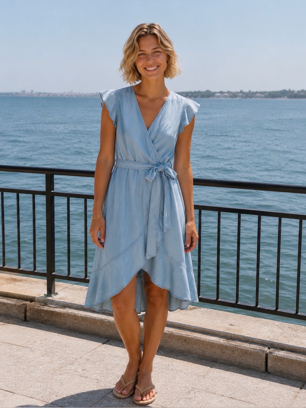 DEAR JOHN ANAHI TENCEL WRAP DRESS NWOT XS
